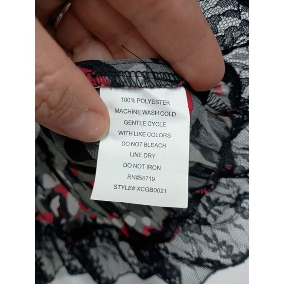 Y2K NY Collection Womens Fairy Grunge Top Small Crinkle Lace Short Sleeve - Picture 7 of 10